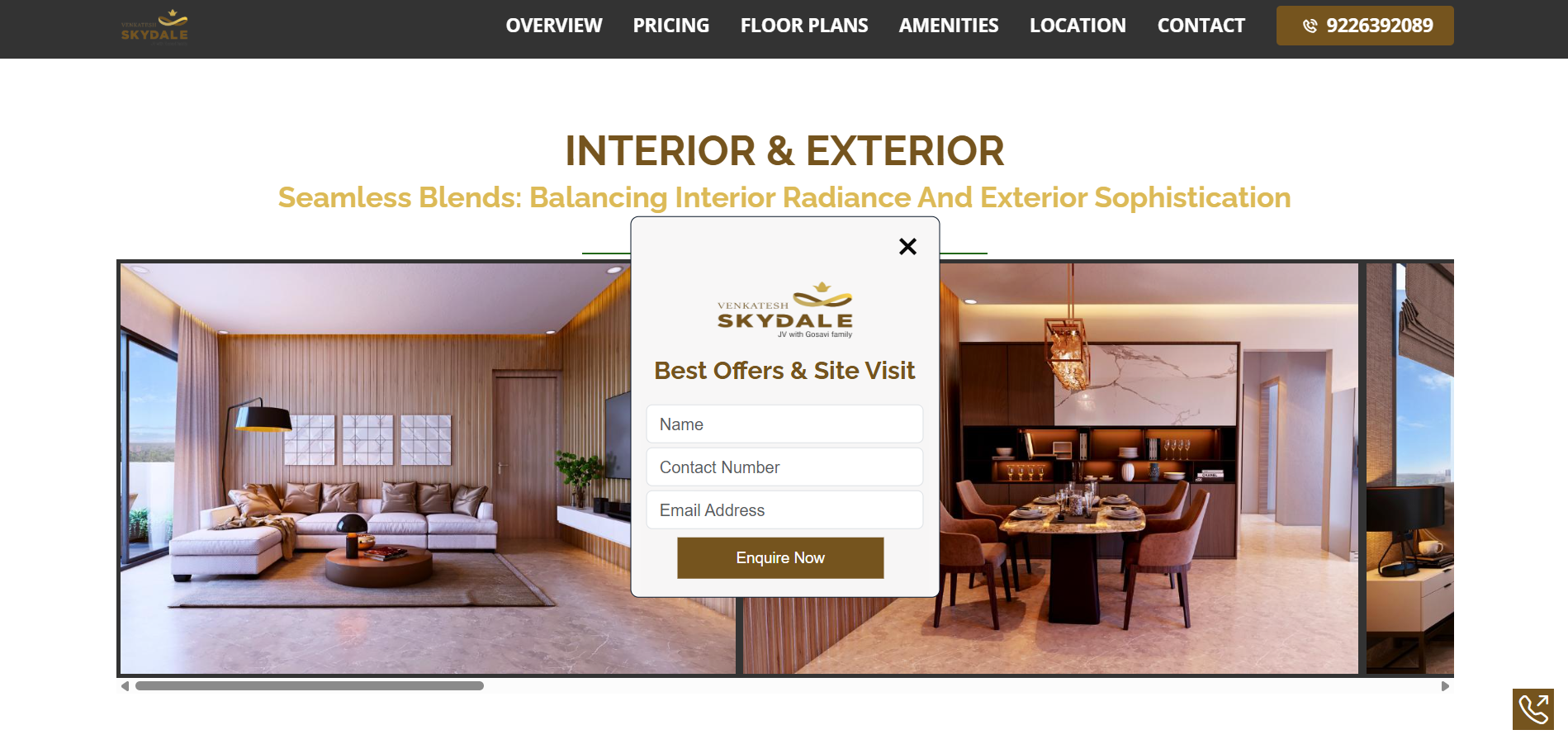 Real Estate Landing Page Project - Venkatesh Skydale